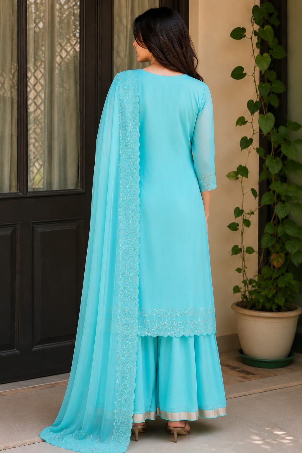 Embroidered Sharara Set