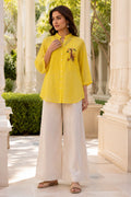 Yellow Shirt with Giraffe Embroidery