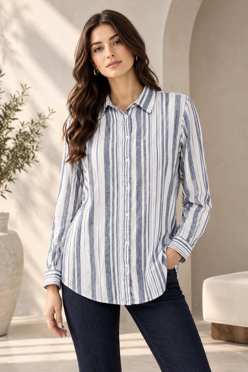 White Stripe Elegance Shirt