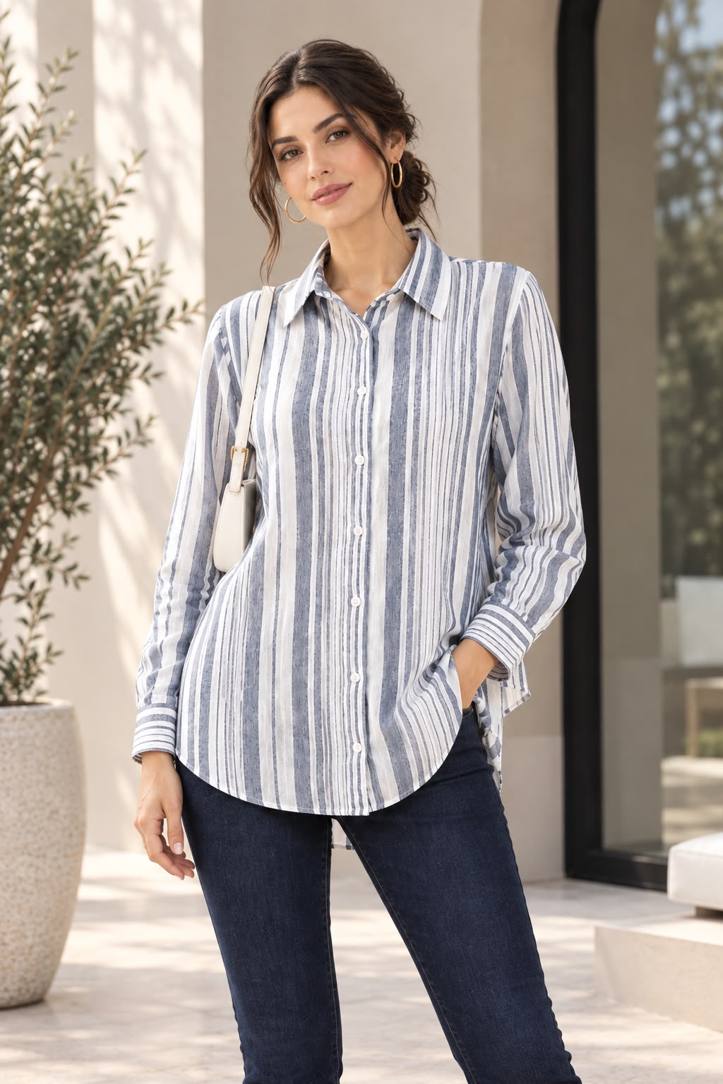 White Stripe Elegance Shirt