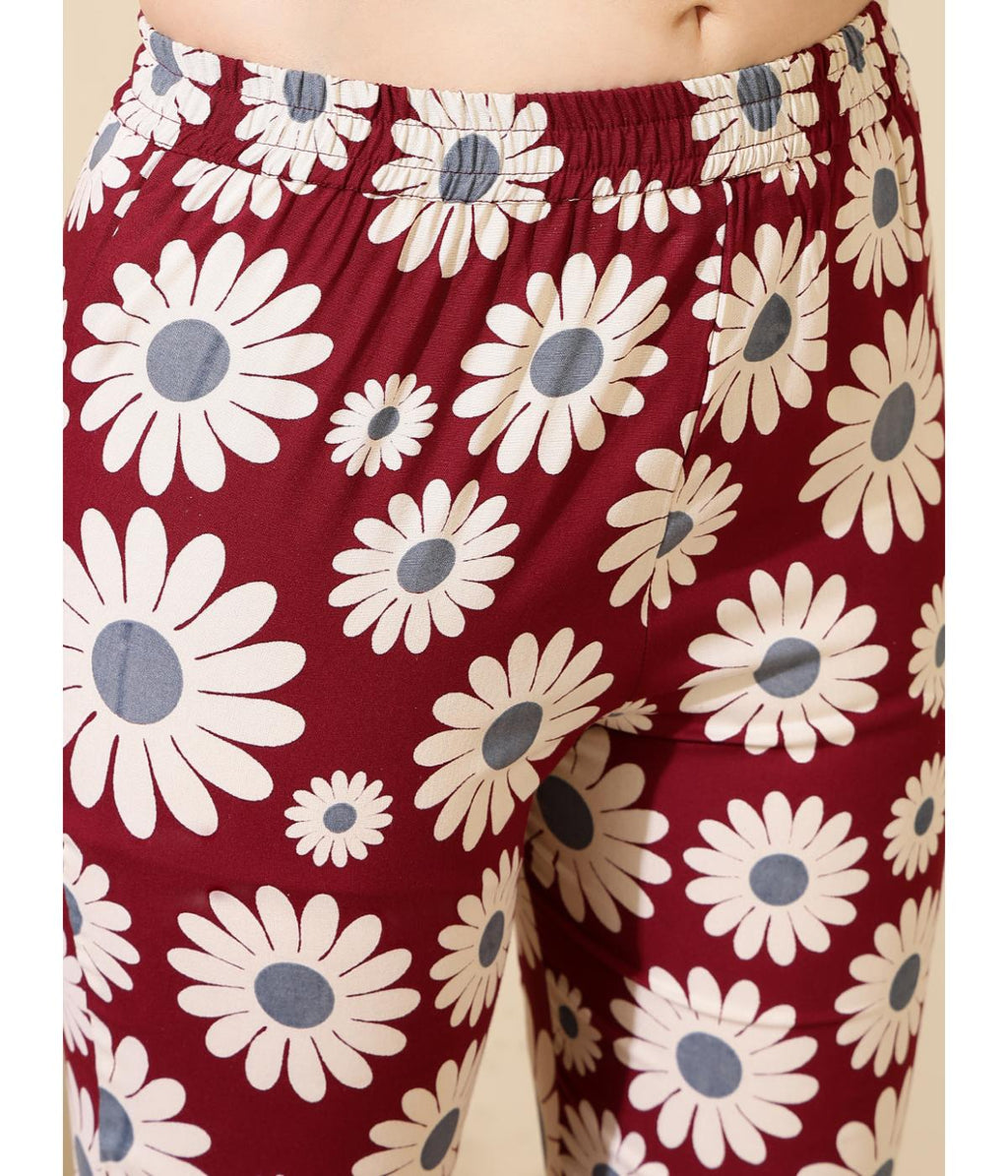 Maroon Floral kurta Pant Set