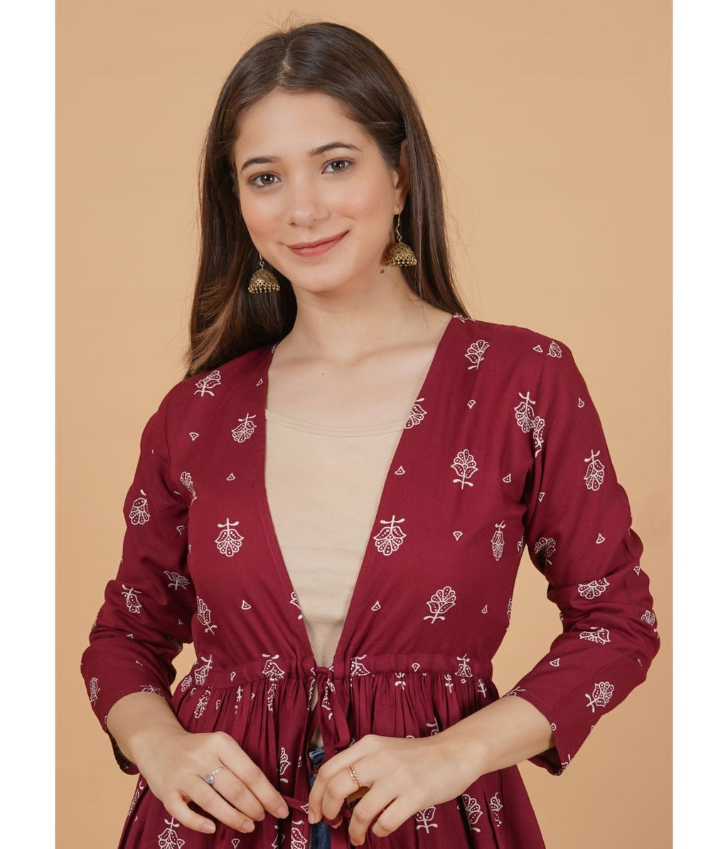 Maroon Mystique Shrug