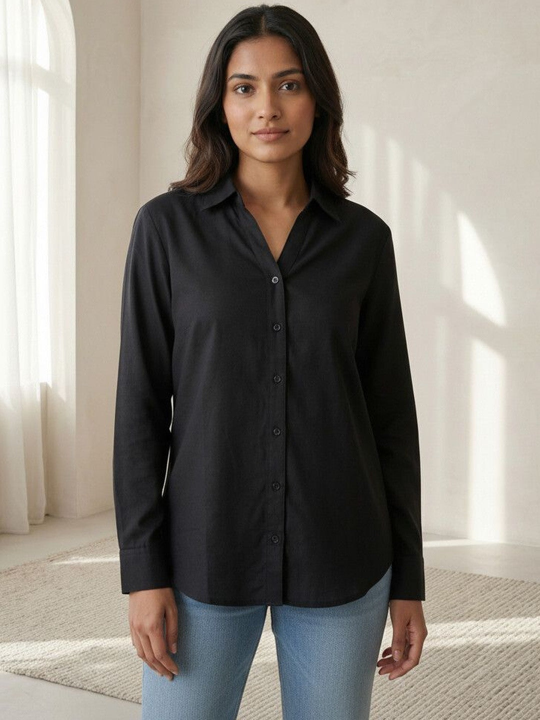 Midnight Classic Solid Cotton Shirt