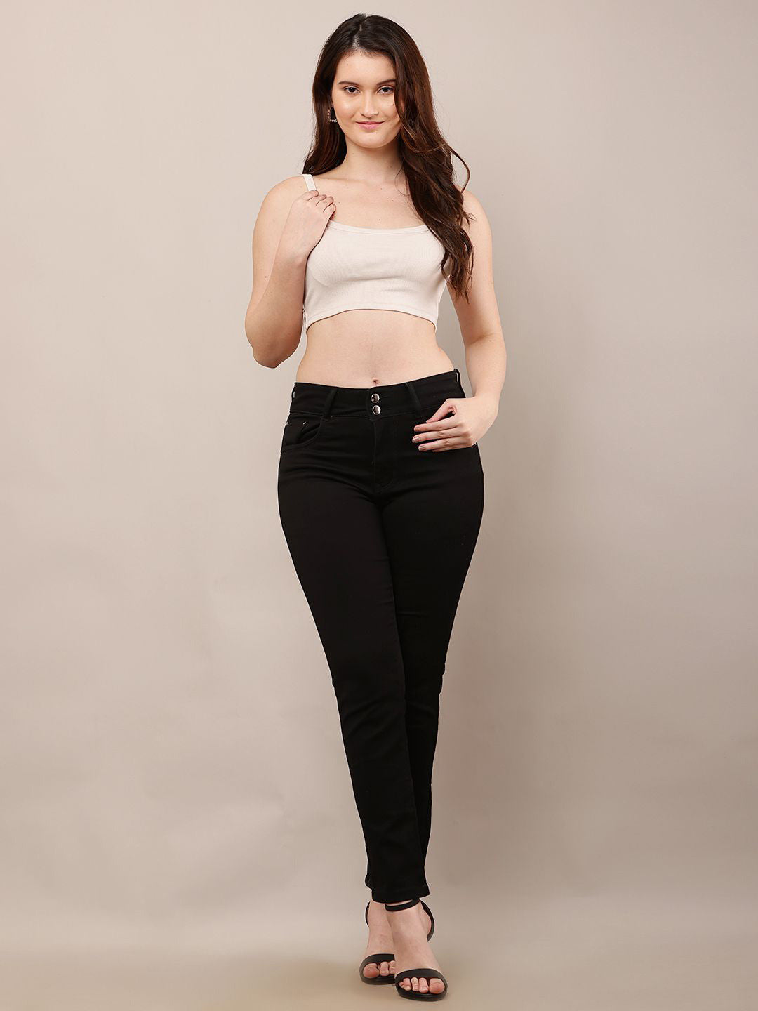Beige Elegance Strappy Tank Top