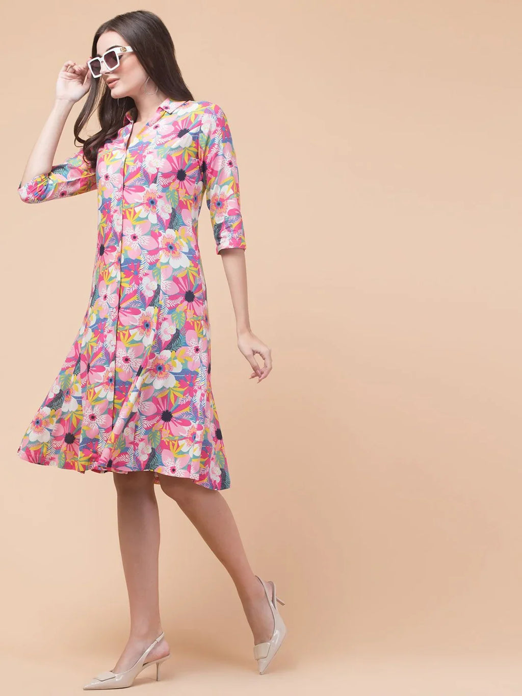 Classic Rayon Shirt Dress