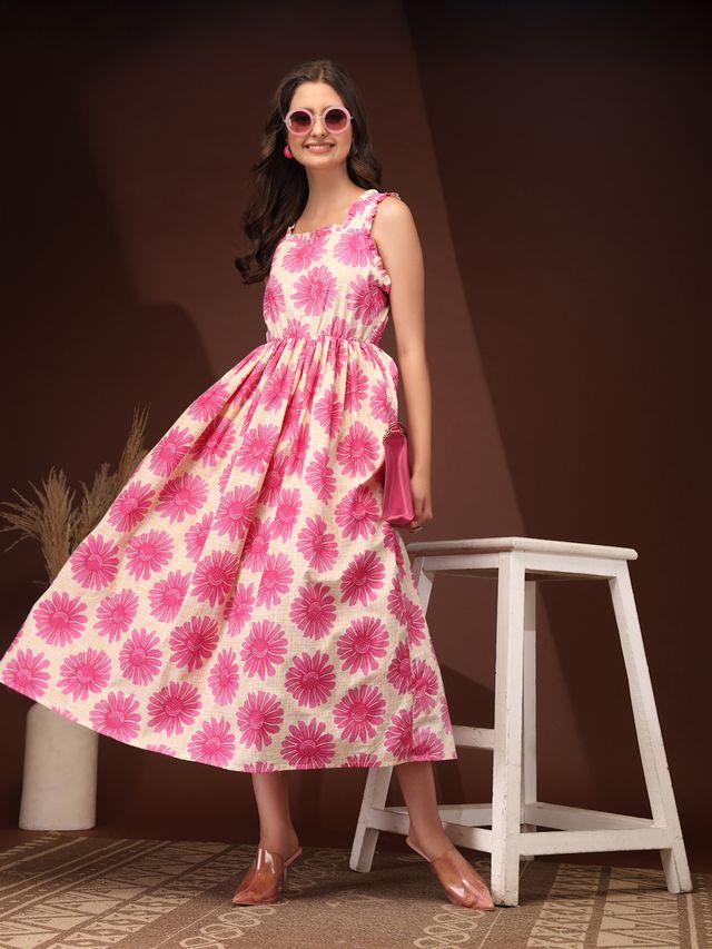 Floral Charm Fit & Flare Maxi Dress