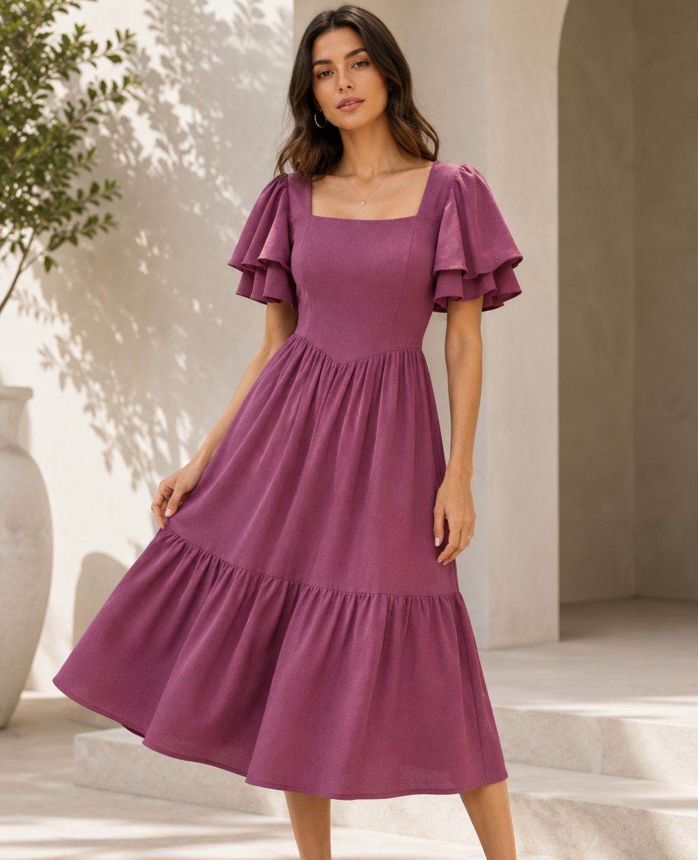 Royal Grace Fit & Flare Midi Dress