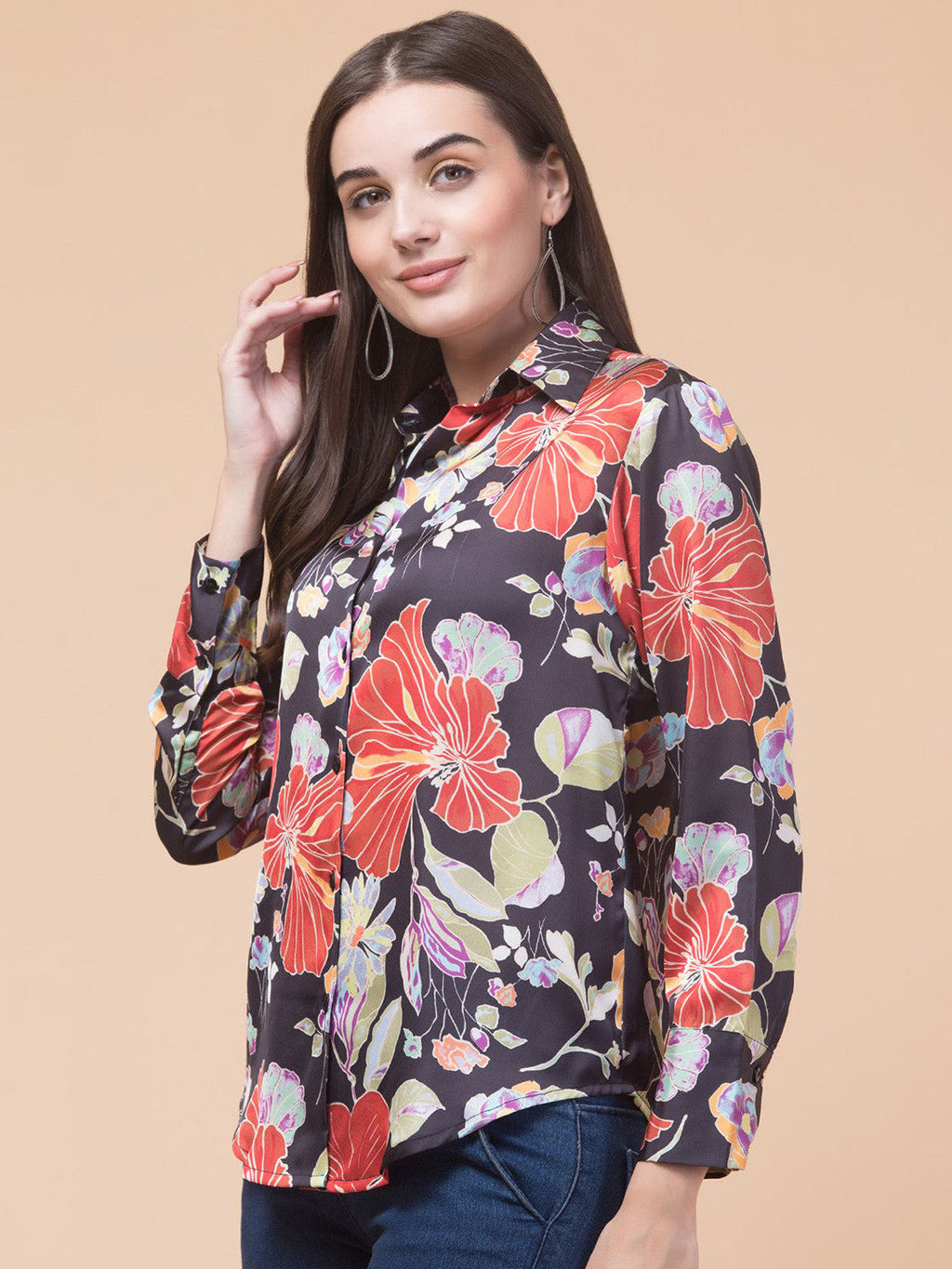 Midnight Bloom Floral Printed Shirt