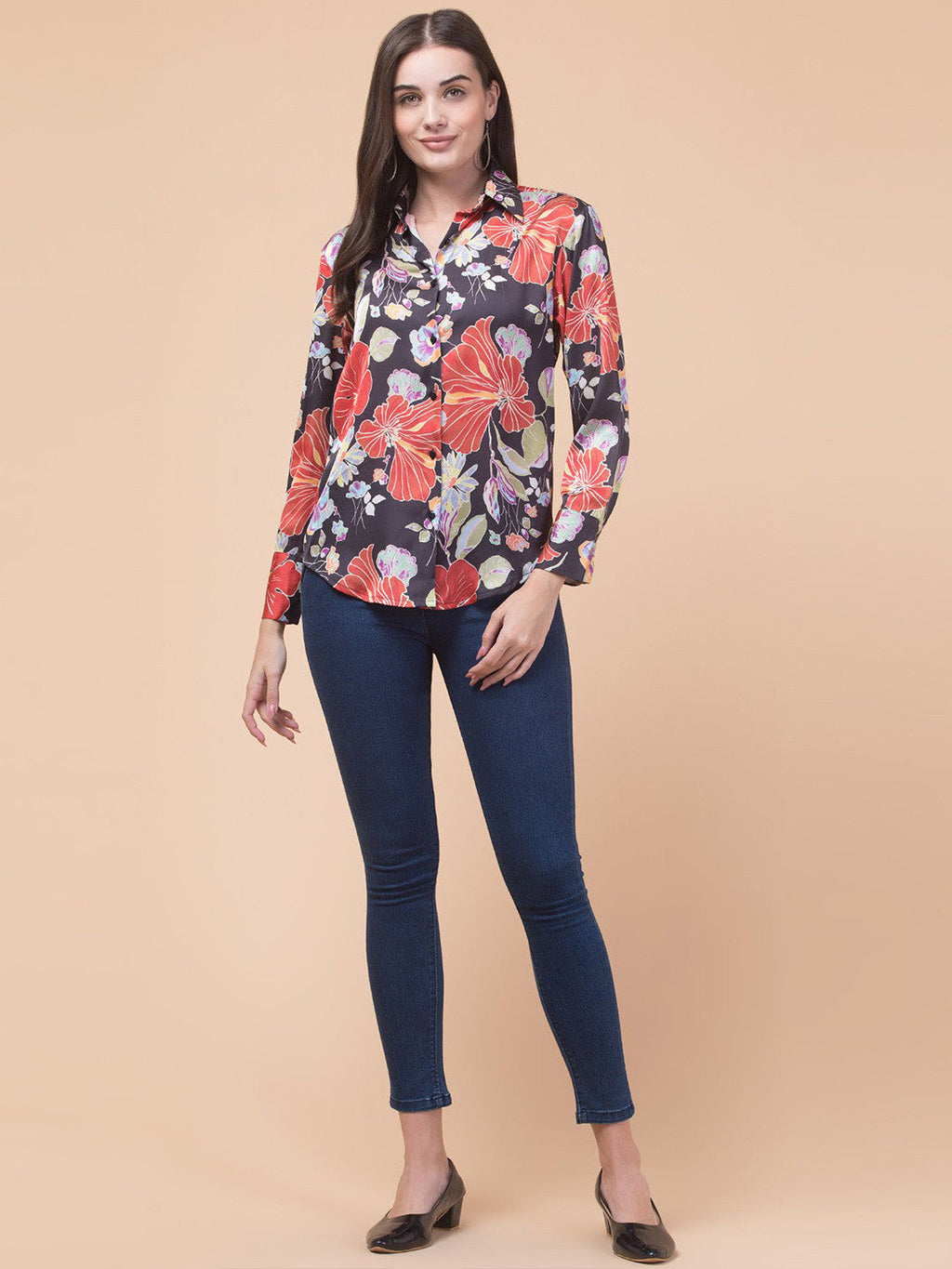 Midnight Bloom Floral Printed Shirt
