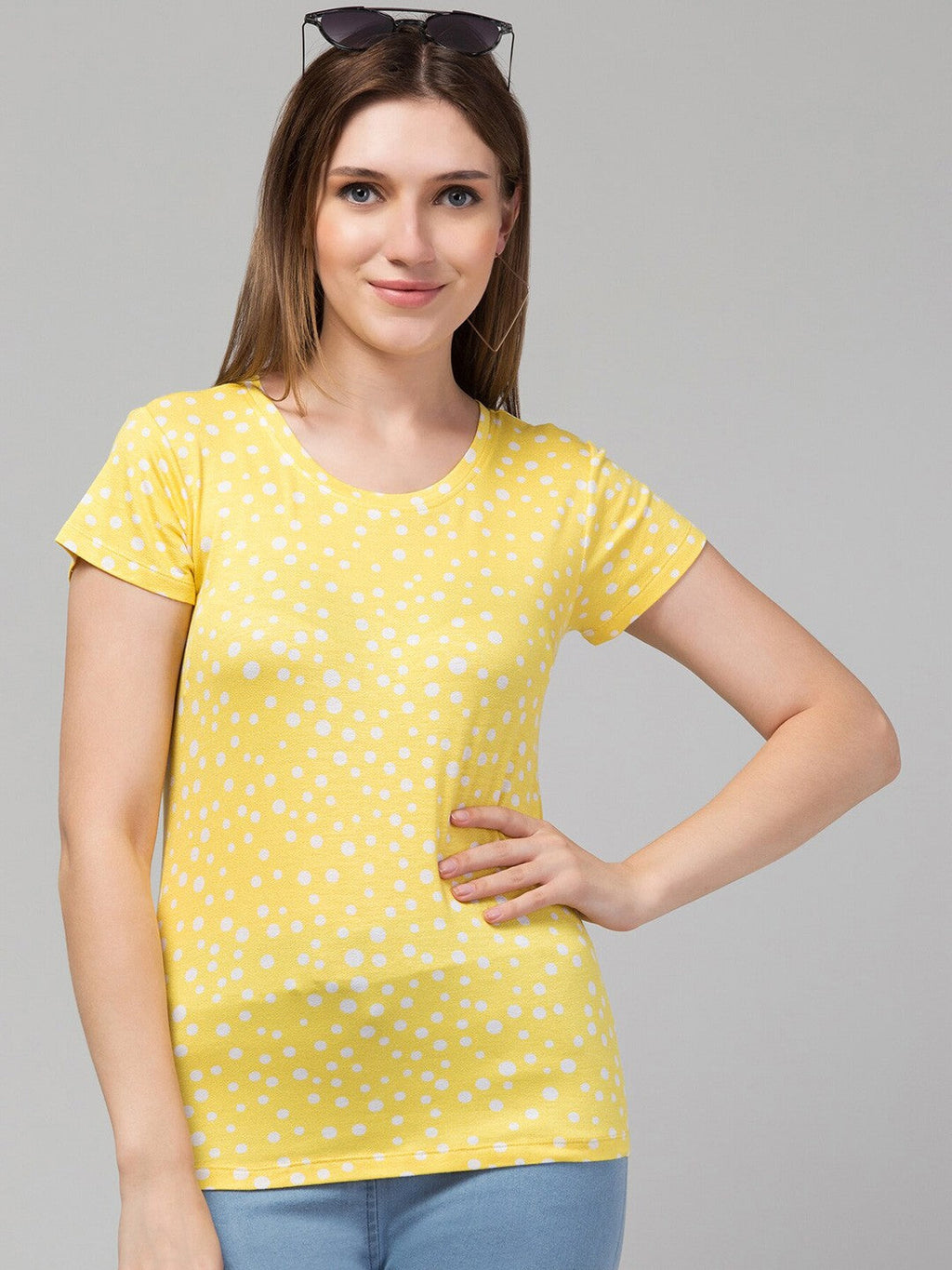 Yellow Printed Relaxed Fit T-shirt