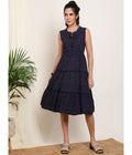 Blue Polka Dot A-Line Dress
