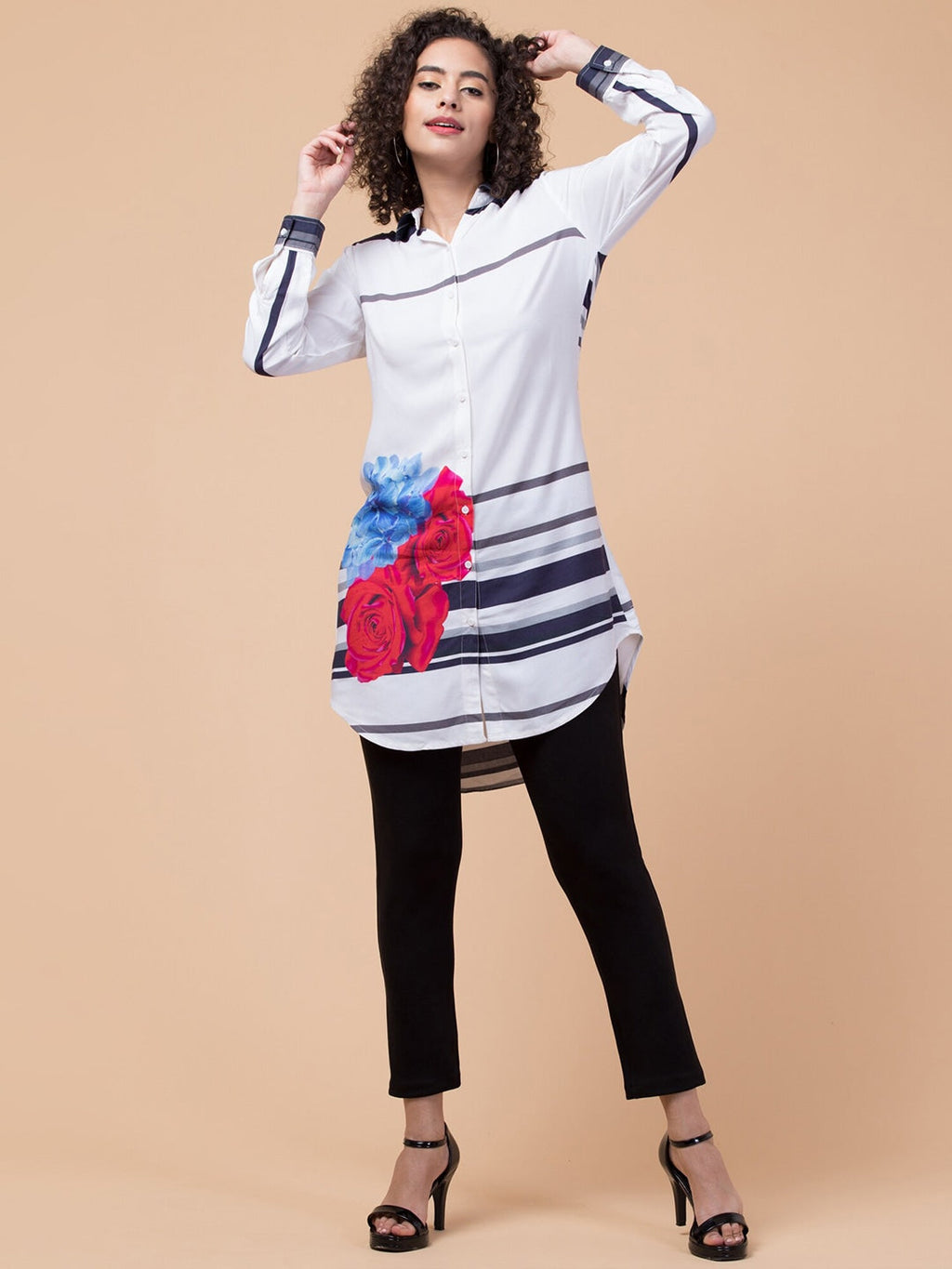 Minimalist Muse Striped Shirt Dress