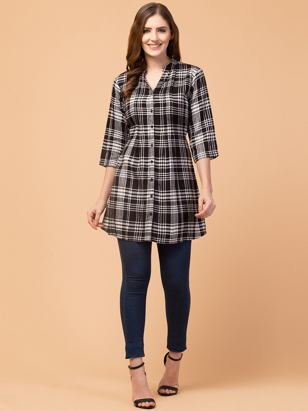 Timeless Black Checked Tunic