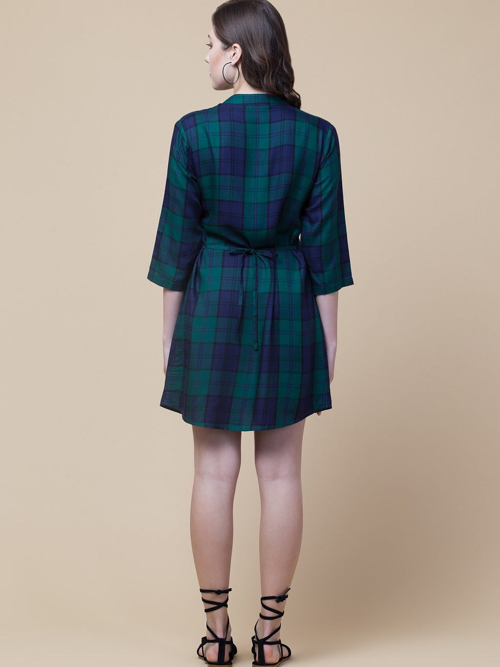 Enchanted Forest Three-Quarter Sleeve Shirt Dress