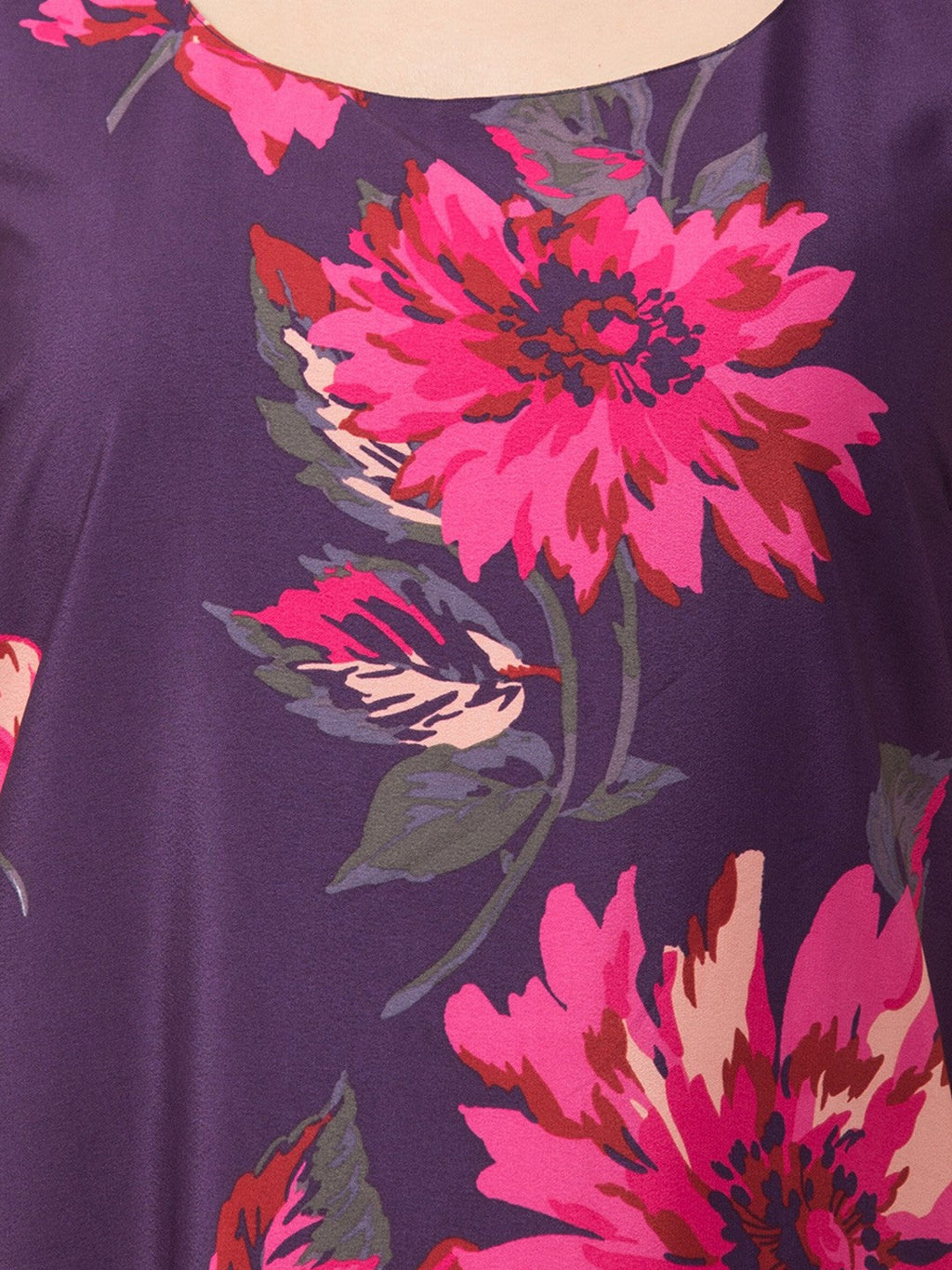 Purple Blossom A-Line Dress