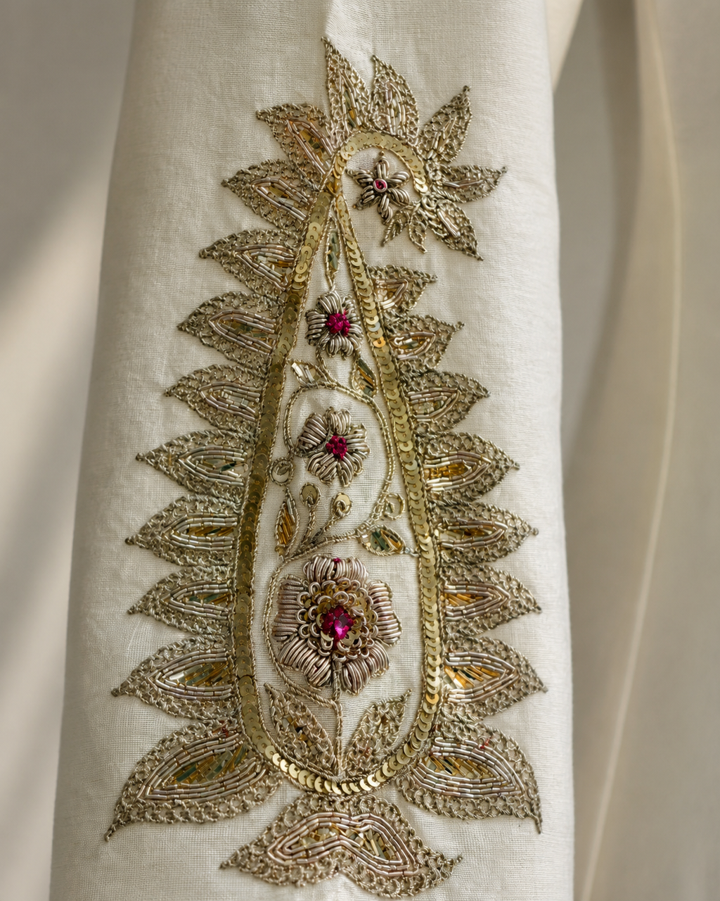 Ivory Elegance Anarkali with Blush Dupatta