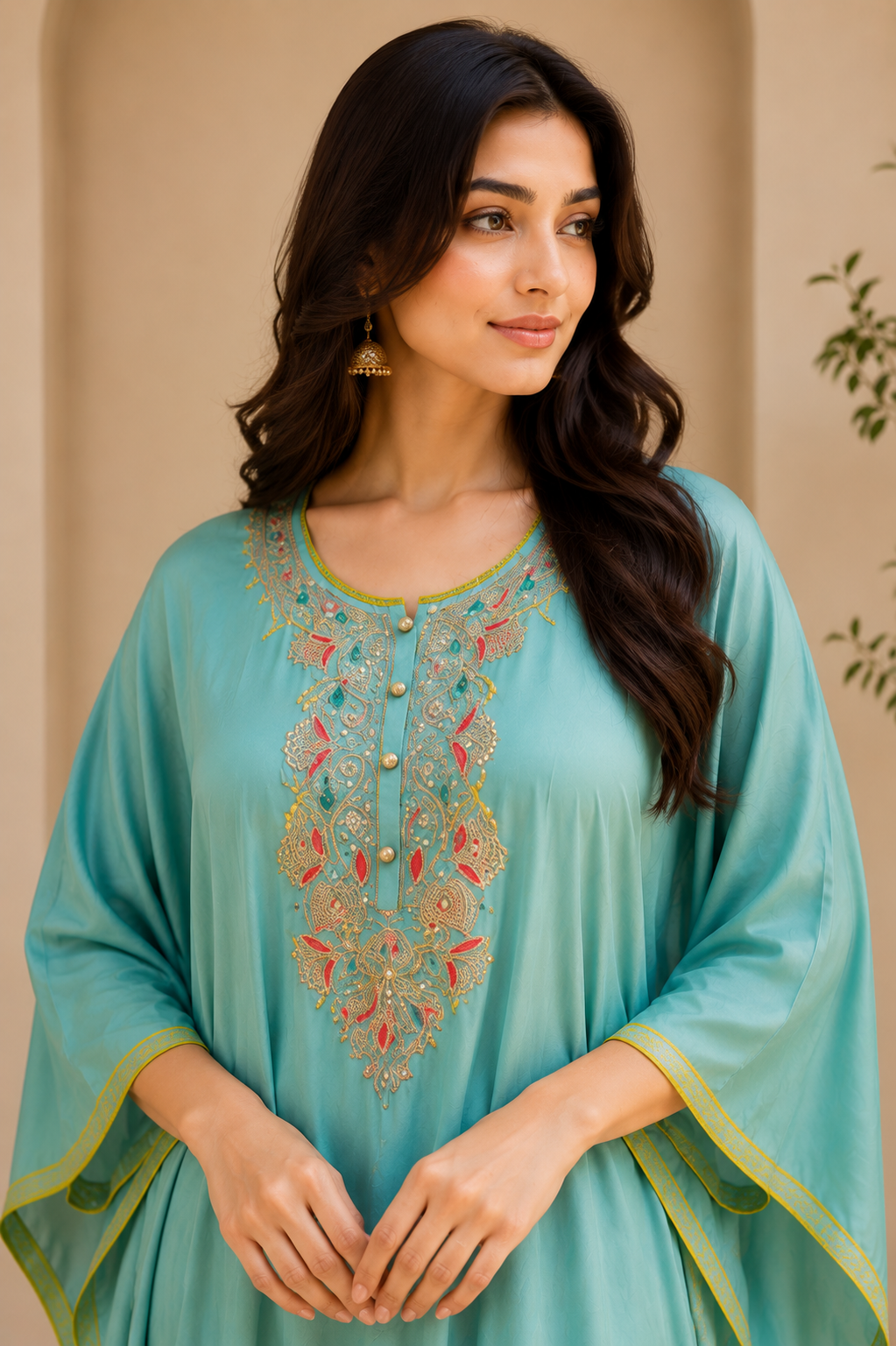 Sea Breeze Ombre Embroidered Kurta Set