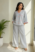 Grey Embroidered Co-ord Set