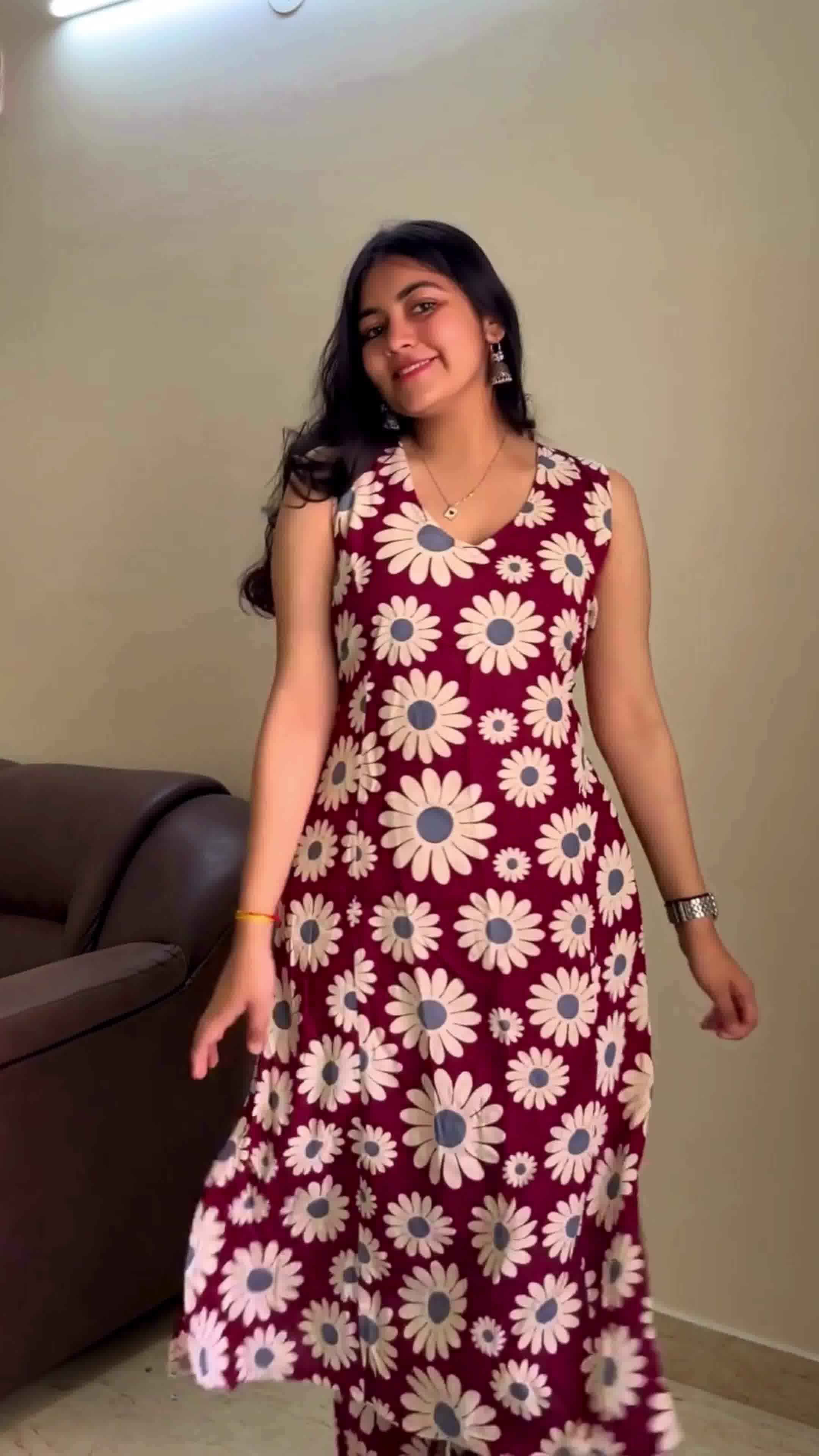 Maroon Floral kurta Pant Set