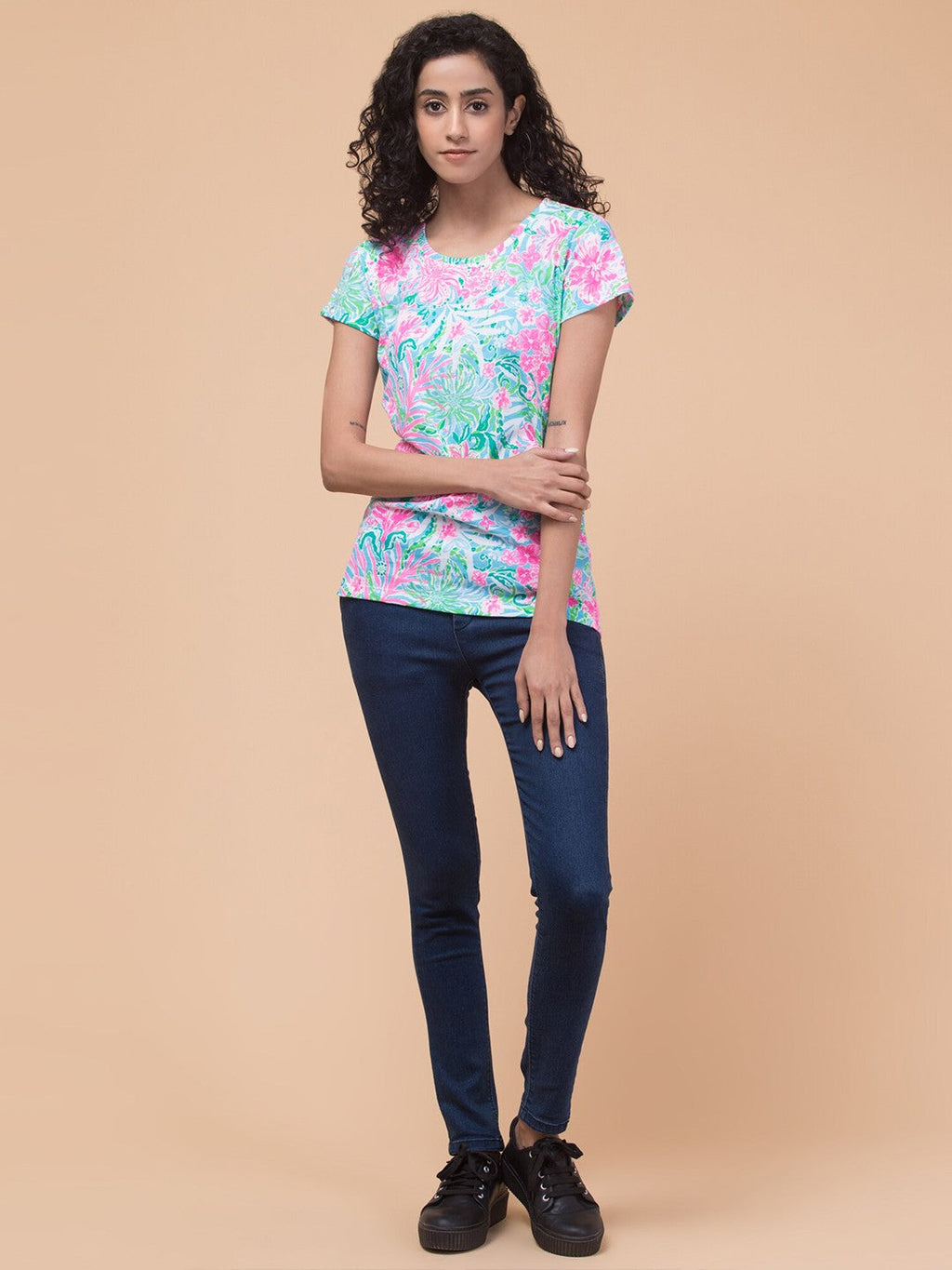 Multicolor Floral Print T-shirt