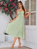 Light Green Fit & Flare Slit Dress