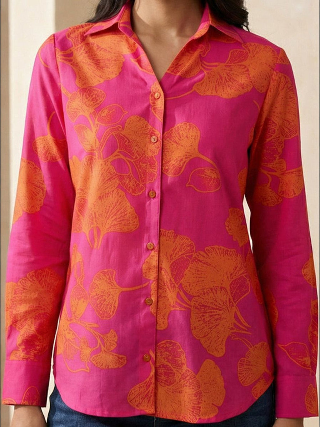 Blossom Charm Pink Floral Shirt