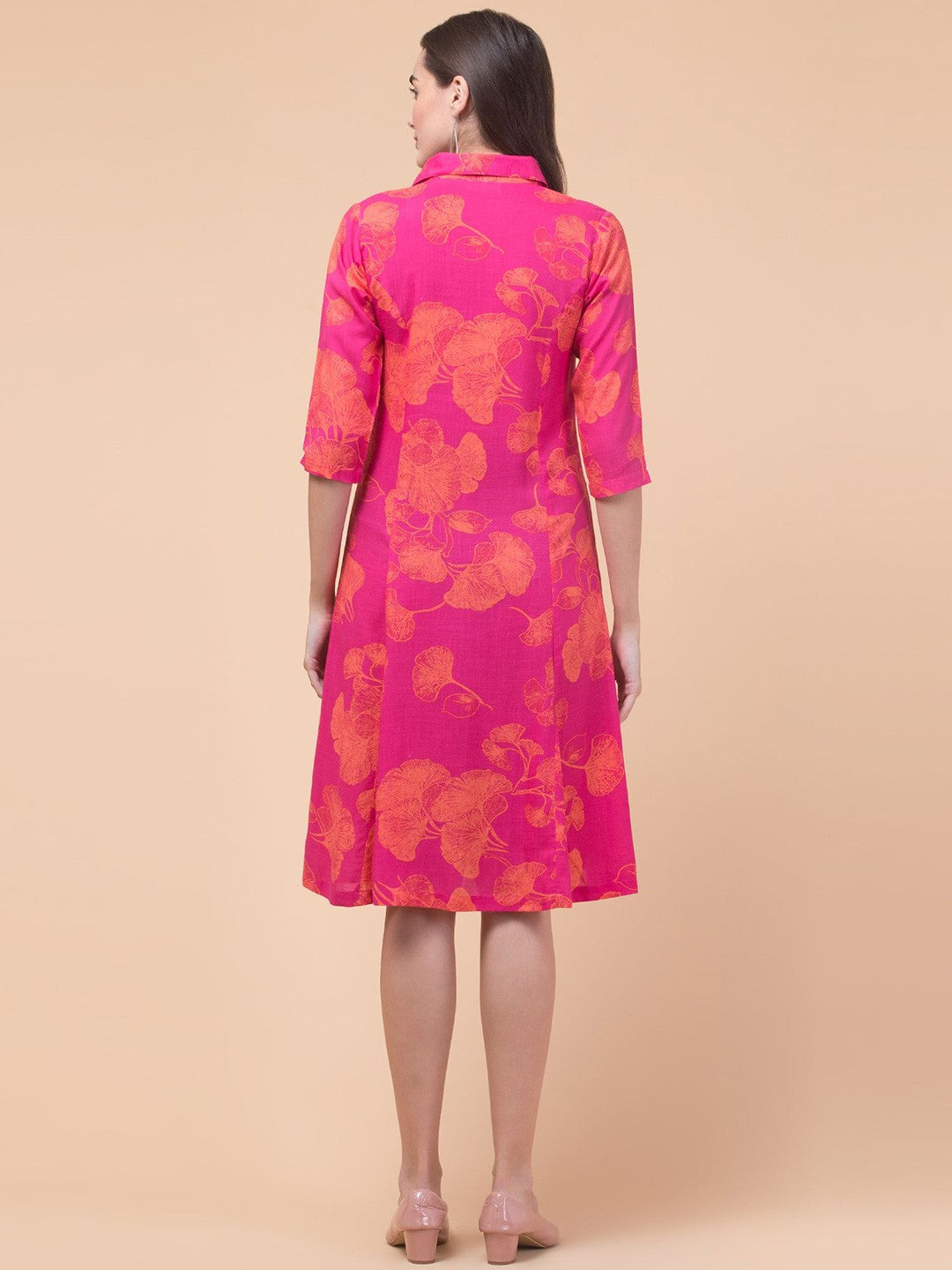 Blush Bloom Floral Shirt Midi Dress