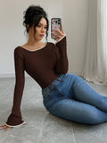 Caramel Charm Flared Sleeves Top