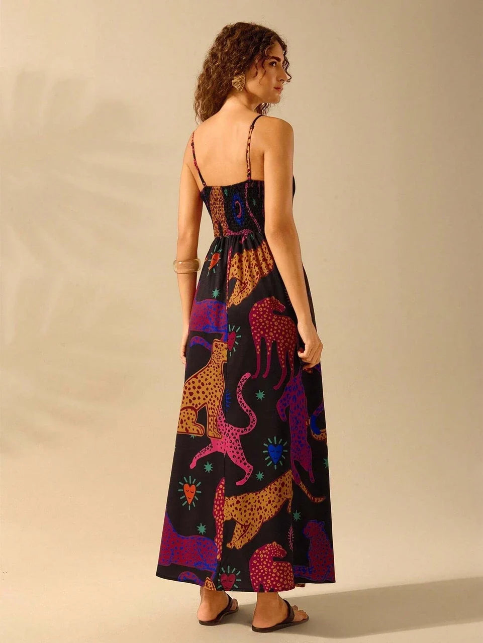 Noir Wild Animal Print Maxi Dress