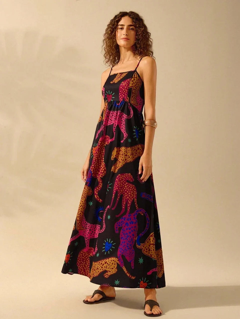 Noir Wild Animal Print Maxi Dress