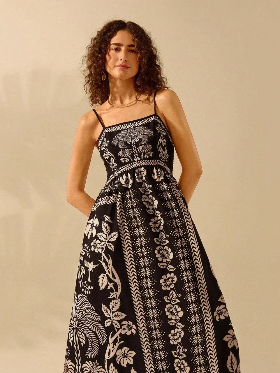Black Blossom Floral Maxi Dress