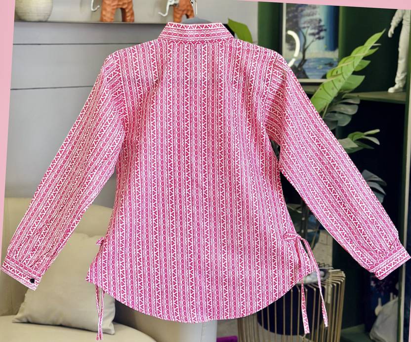 Blush Bloom Ethnic Motif Shirt
