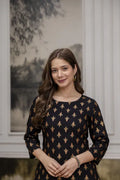 Midnight Festive Print Kurta