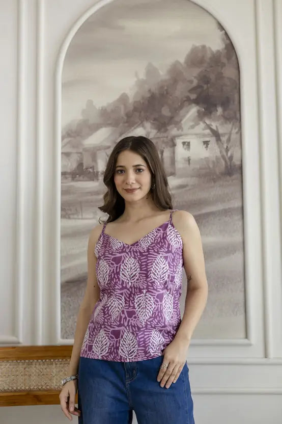 Modern Bloom Purple Tunic