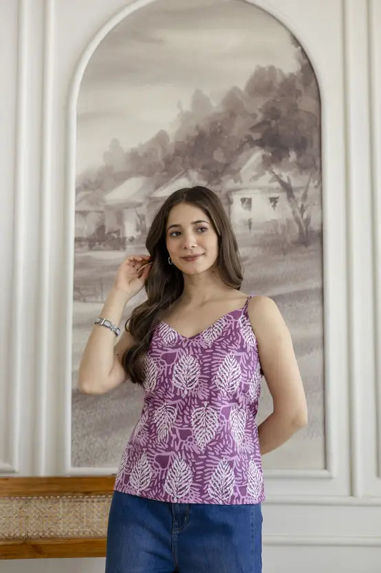 Modern Bloom Purple Tunic