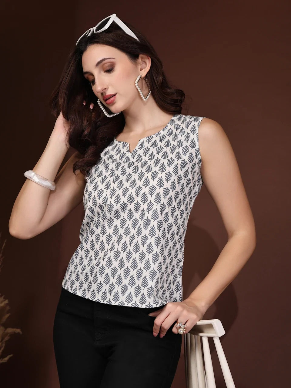 Grey Whisper Printed Top