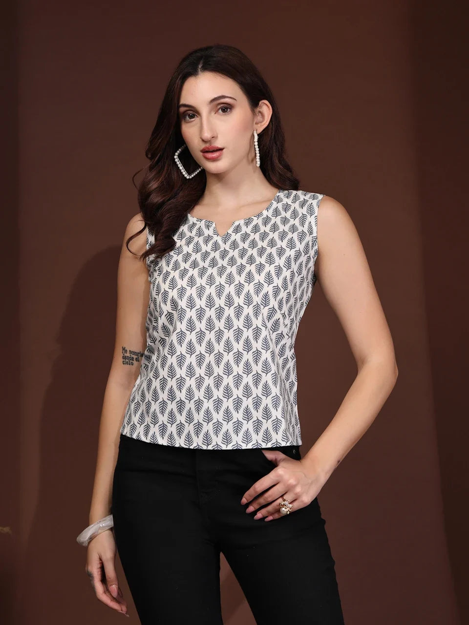Grey Whisper Printed Top