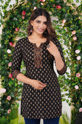 Midnight Floral Black Kurta
