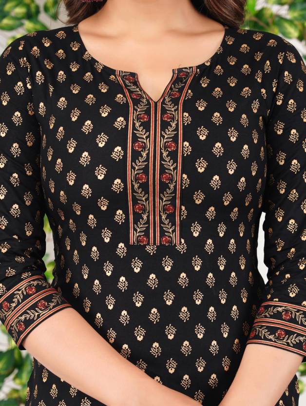 Midnight Floral Black Kurta