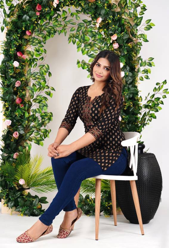 Midnight Floral Black Kurta