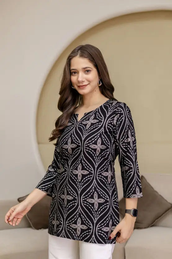 Casual Luxe Noir Geo Kurta