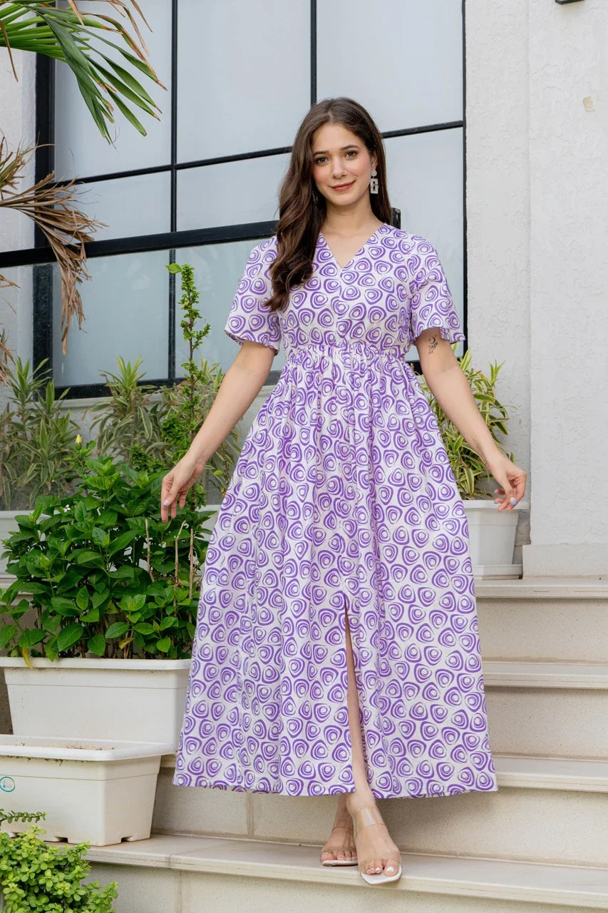 Purple Grace Fit & Flare Maxi Dress