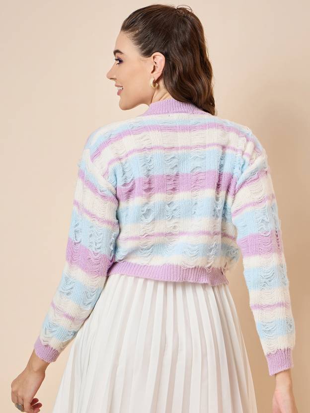 Elegant Purple Full Sleeve Sweater