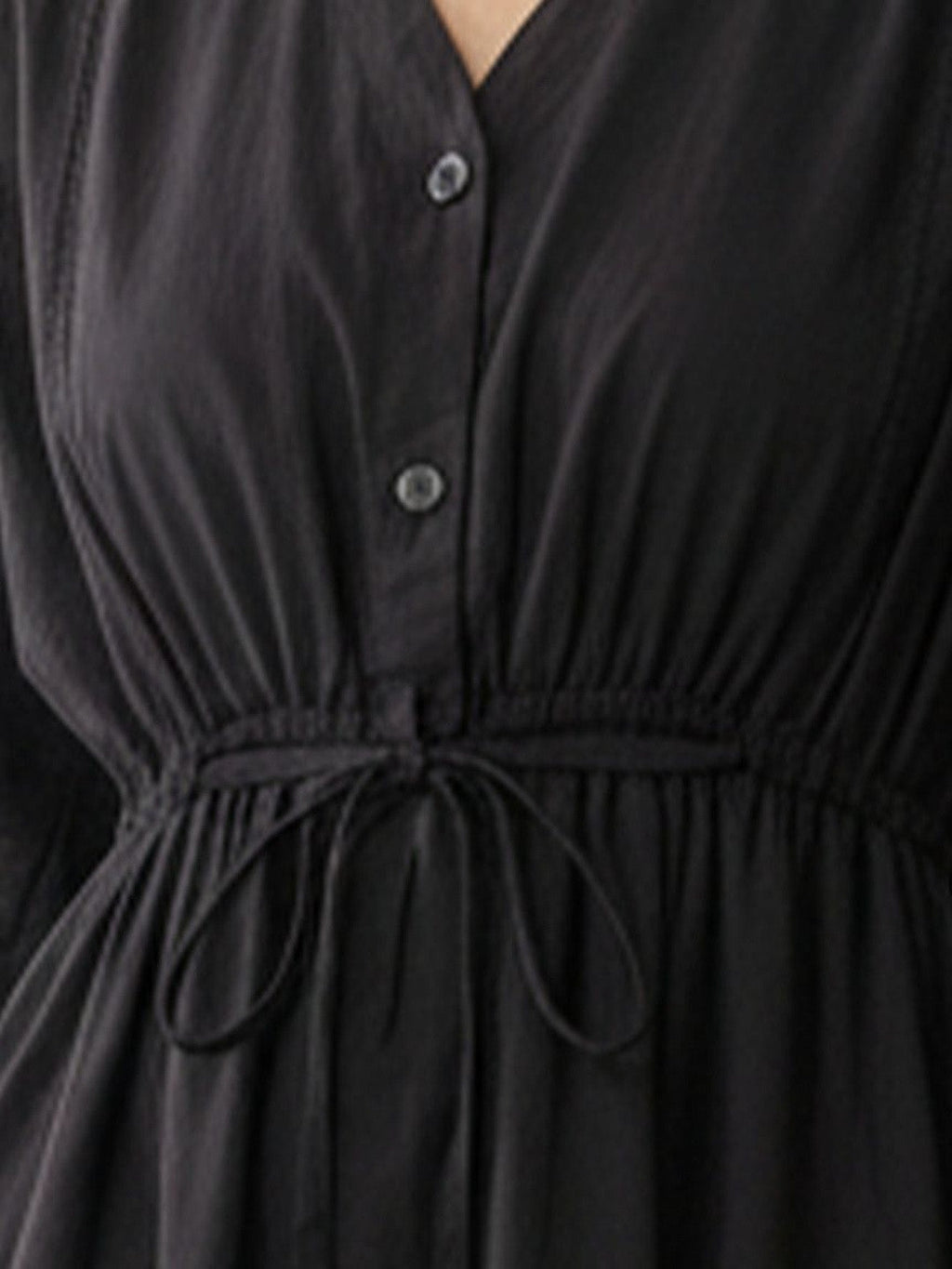 Chic Black Self Design A-Line Mini Dress