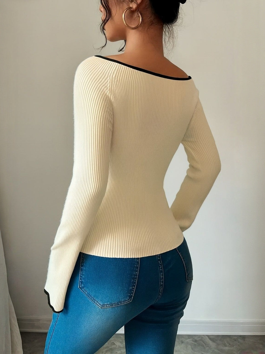 Cream Luxe Boat Neck Top