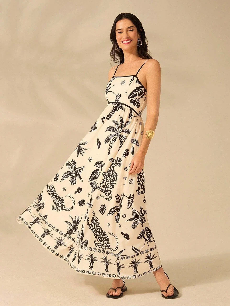 Blooming Pearl Fit & Flare Maxi Dress