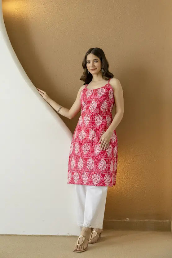 Blush Petal Cotton Printed Kurta