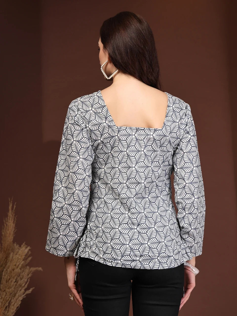 Grey Charm Geometric Print Tunic