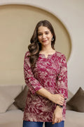 Petal Charm Maroon Short Kurta