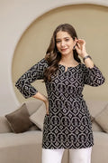 Casual Chic Printed Black Kurta